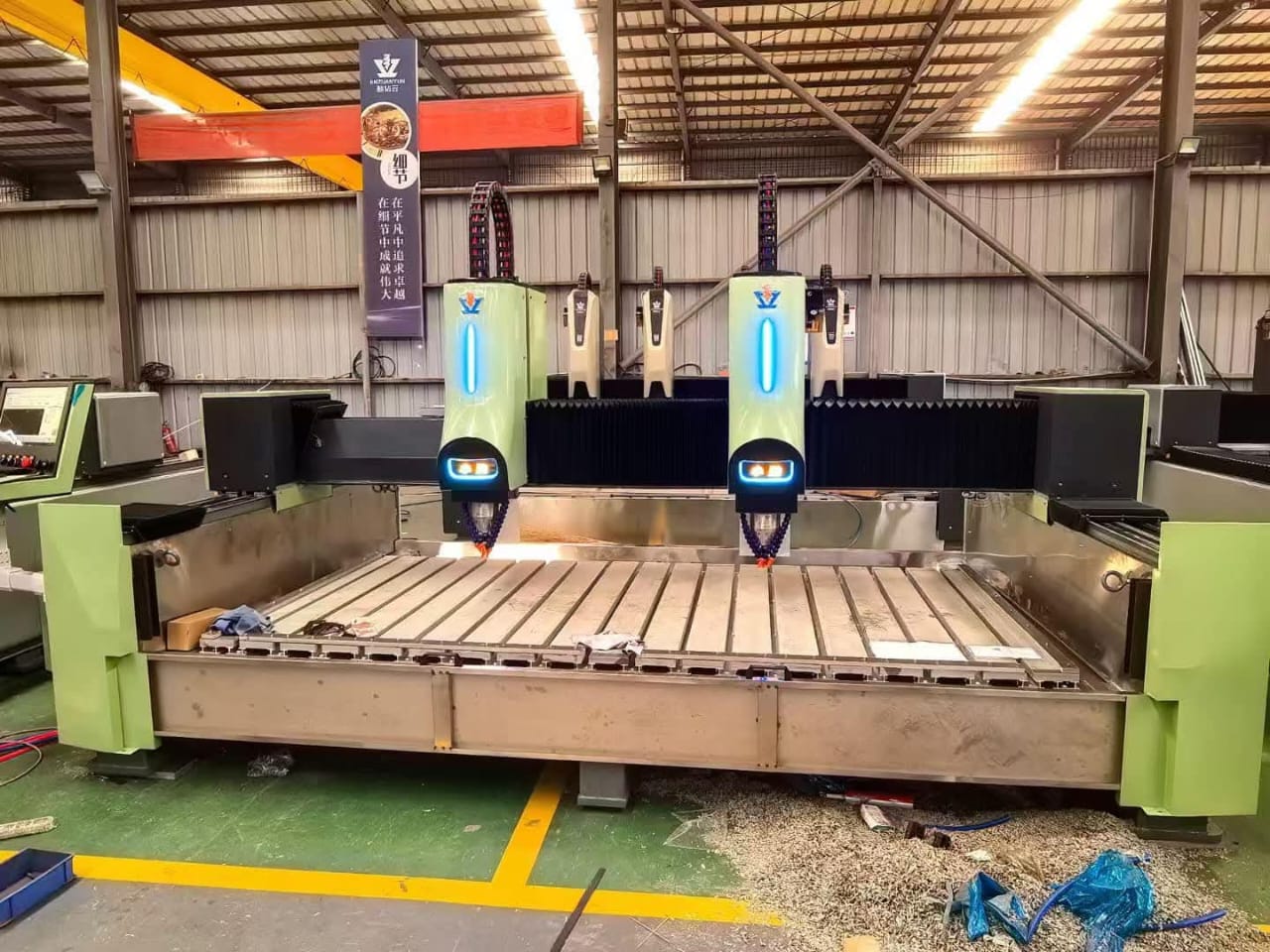 Two Heads Engraving machine